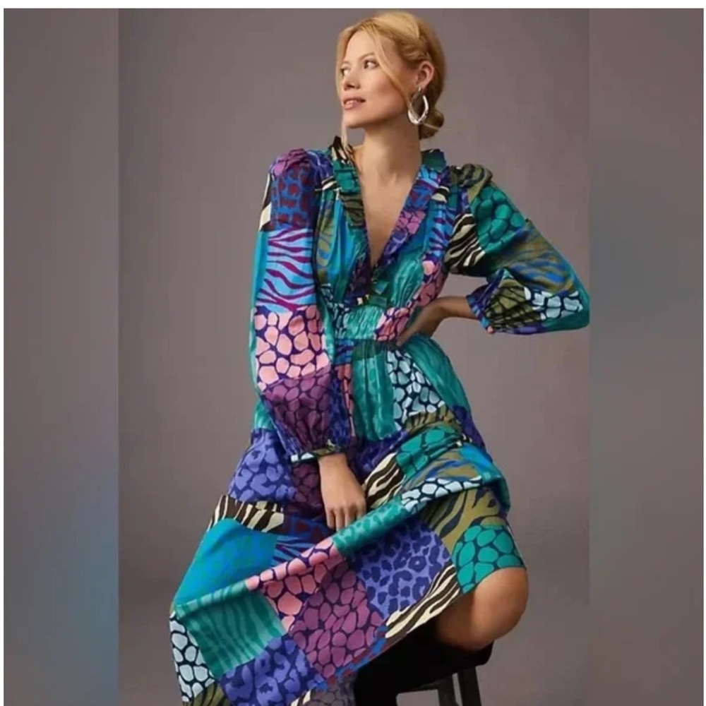 Multicolor Patchwork Maxi Dress